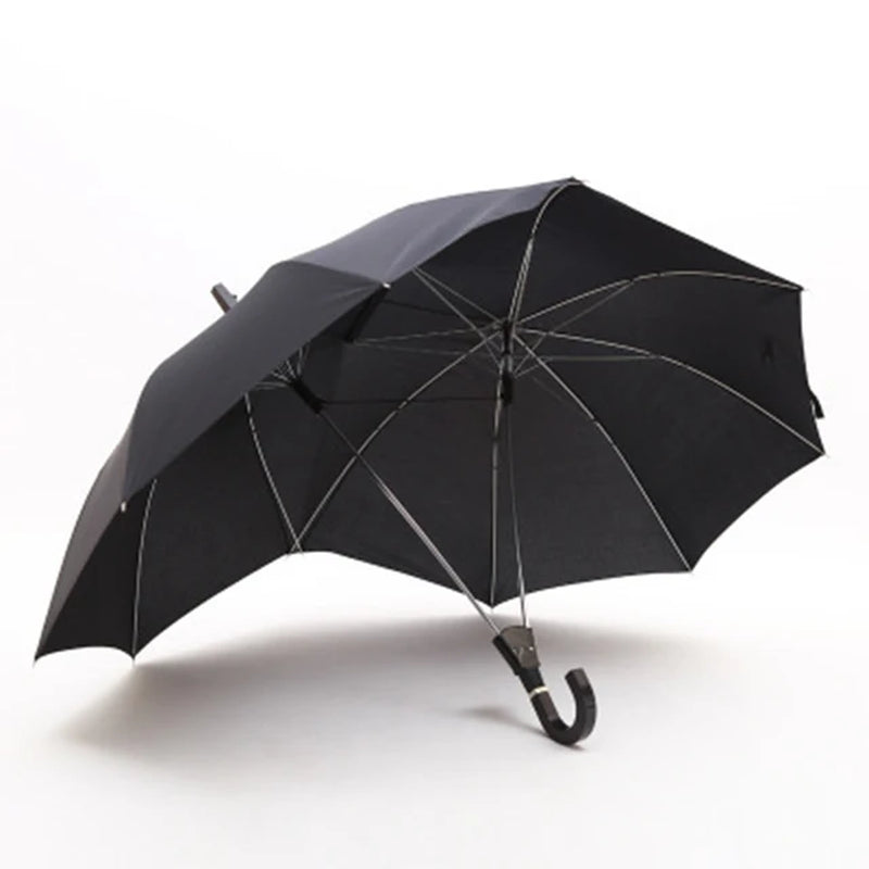 High Quality Long Handle Two-Pole Couple Umbrella Men Rain Woman Semi-Automatic Business Gift Umbrella Windproof Sun Umbrellas