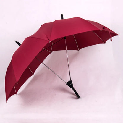 High Quality Long Handle Two-Pole Couple Umbrella Men Rain Woman Semi-Automatic Business Gift Umbrella Windproof Sun Umbrellas