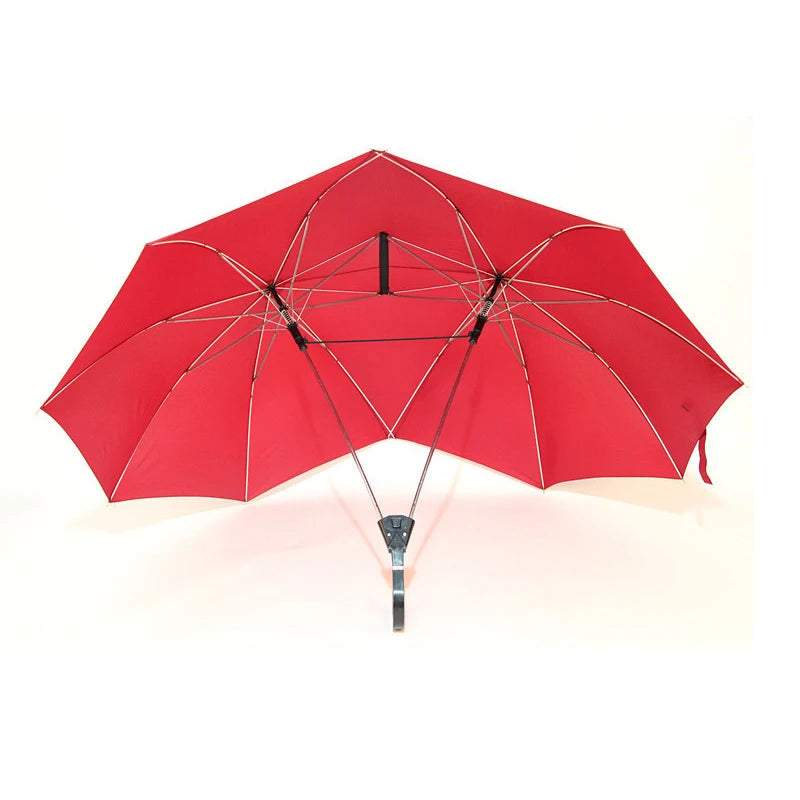 High Quality Long Handle Two-Pole Couple Umbrella Men Rain Woman Semi-Automatic Business Gift Umbrella Windproof Sun Umbrellas