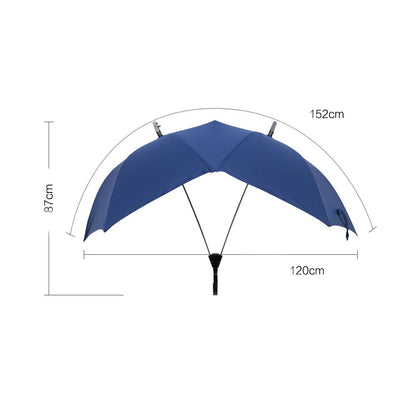 High Quality Long Handle Two-Pole Couple Umbrella Men Rain Woman Semi-Automatic Business Gift Umbrella Windproof Sun Umbrellas